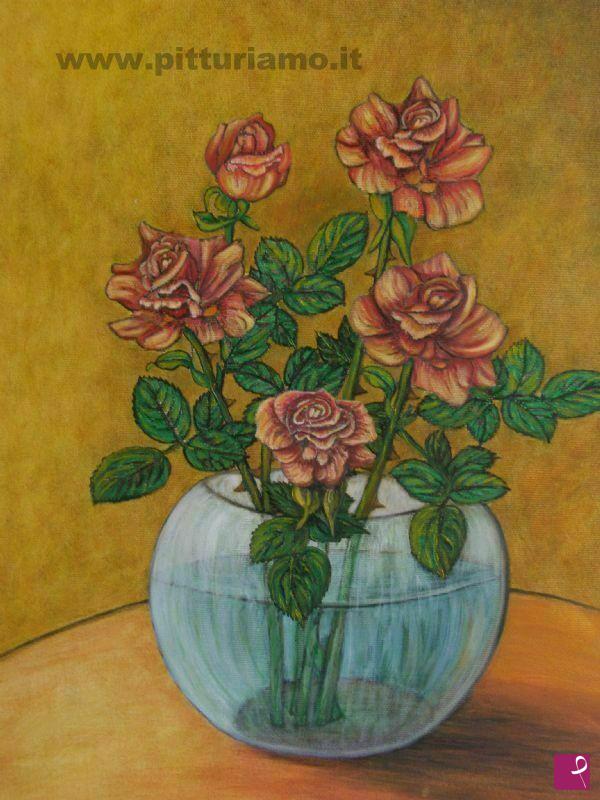 quadri in vendita online - VASO DI ROSE