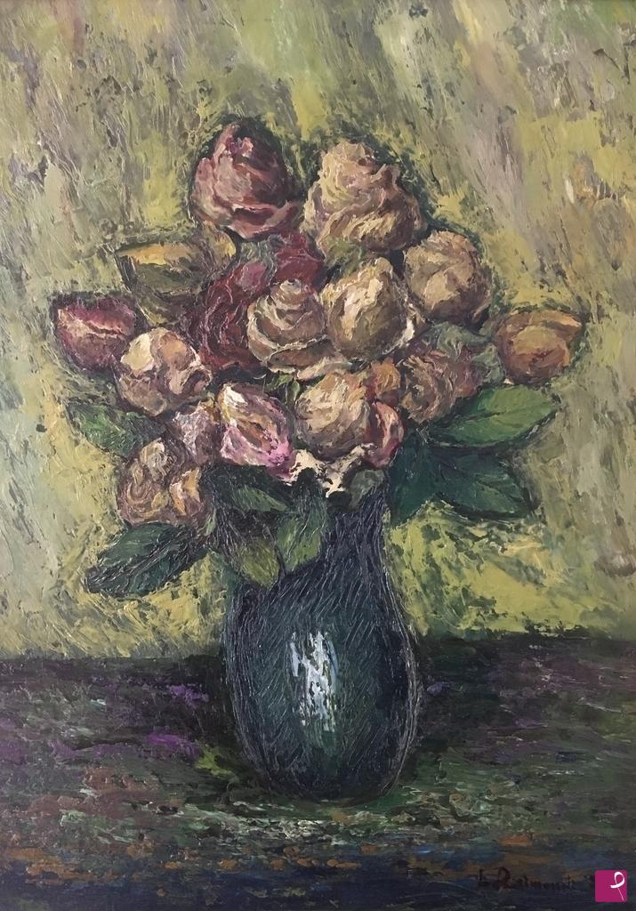 quadri in vendita online - Vaso di rose