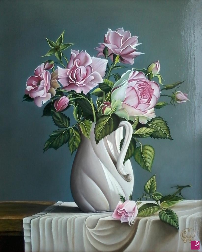 quadri in vendita online - vaso di rose
