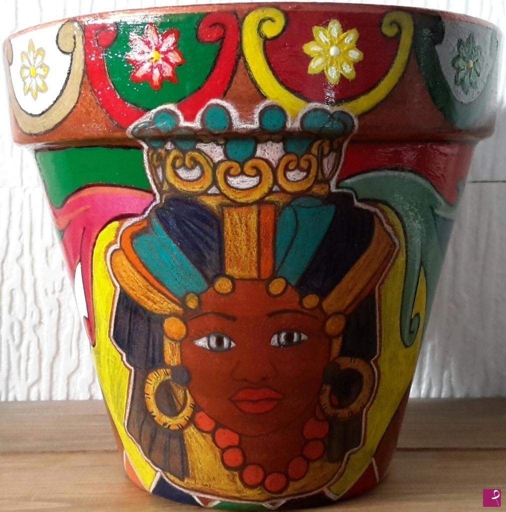 quadri in vendita online - VASO " TESTA  DI  MORO-DONNA"
