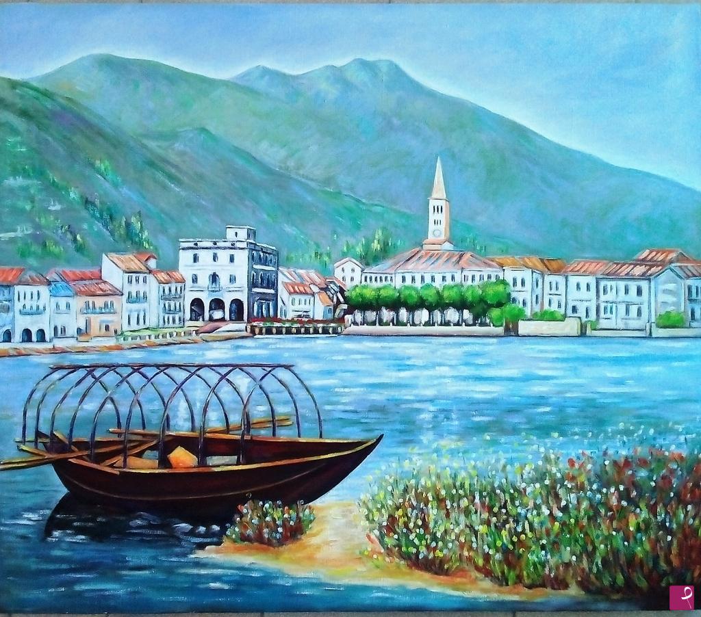 quadri in vendita online - VECCHIA OMEGNA DALLA RIVA - OMEGNA (2016)