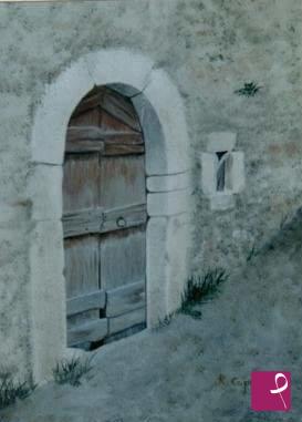 quadri in vendita online - Vecchia porta