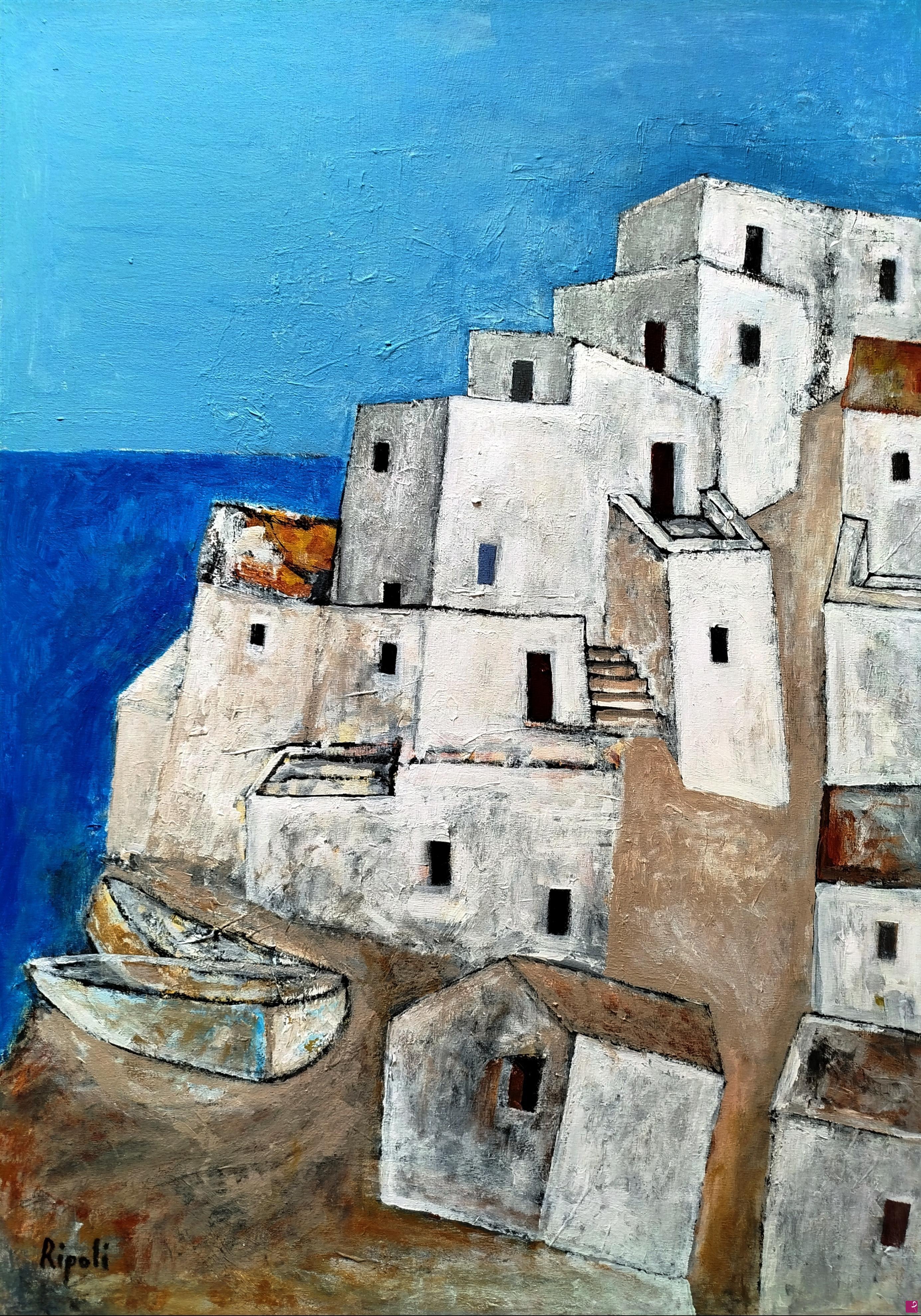 quadri in vendita online - VECCHIO BORGO MEDITERRANEO 1