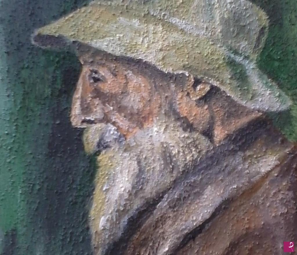 quadri in vendita online - Vecchio con cappello
