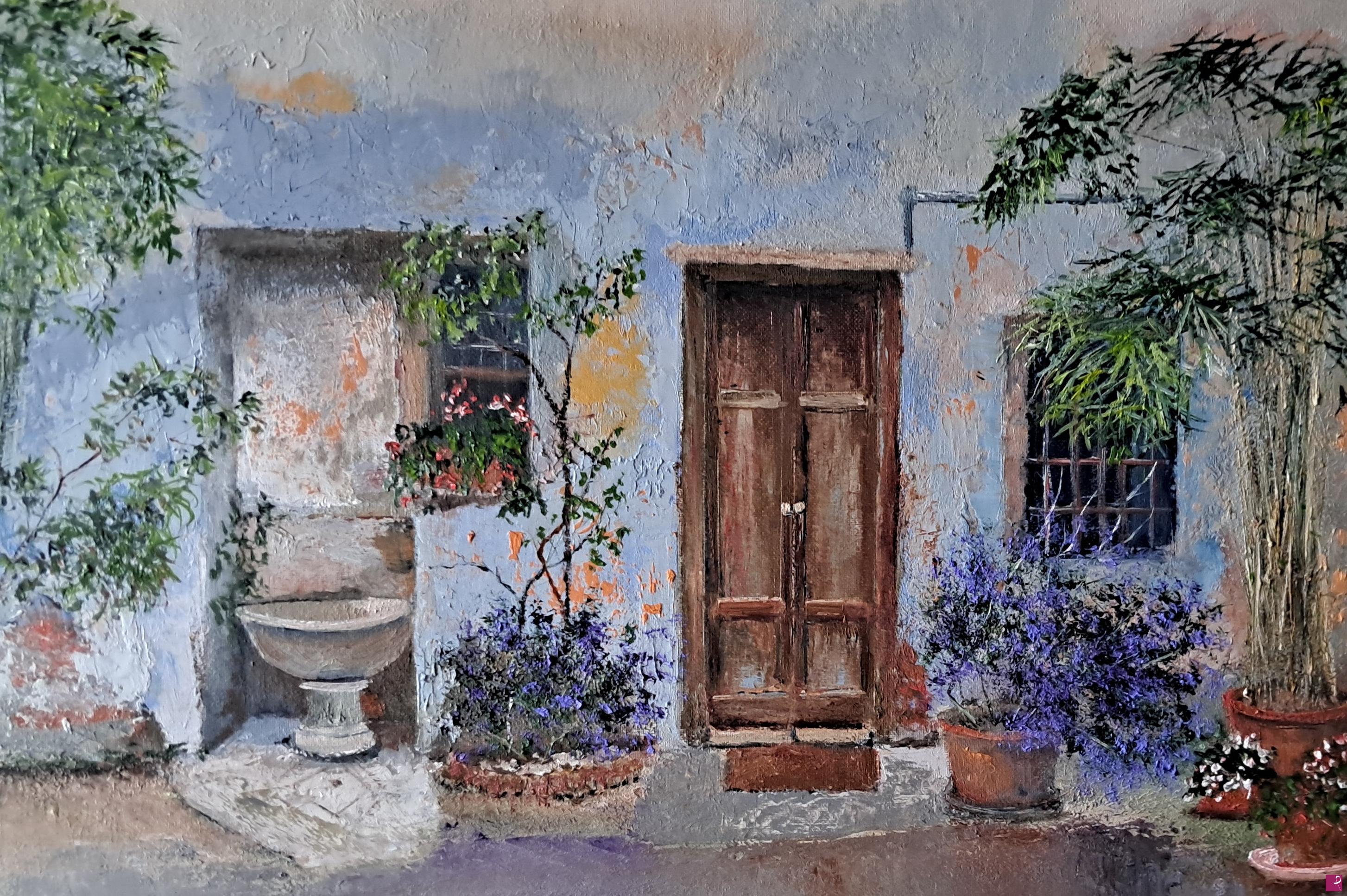 quadri in vendita online - Vecchio cortile