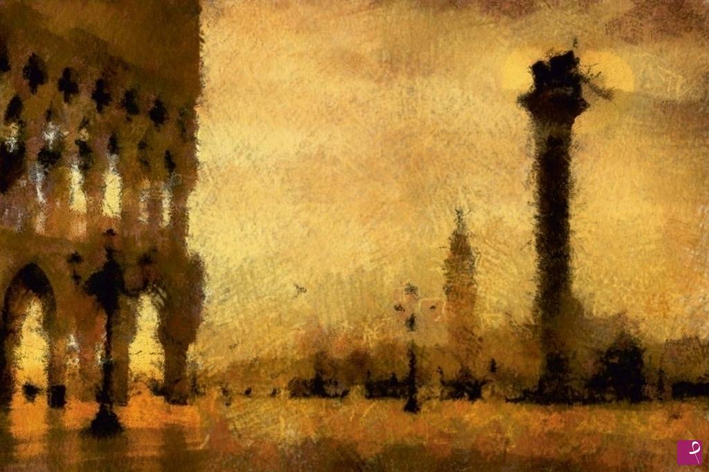 quadri in vendita online - Veduta da Piazza San Marco