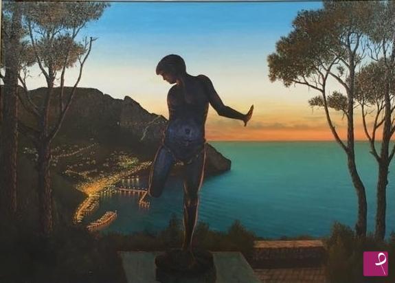 quadri in vendita online - veduta da Villa Lysis (Fersen) capri