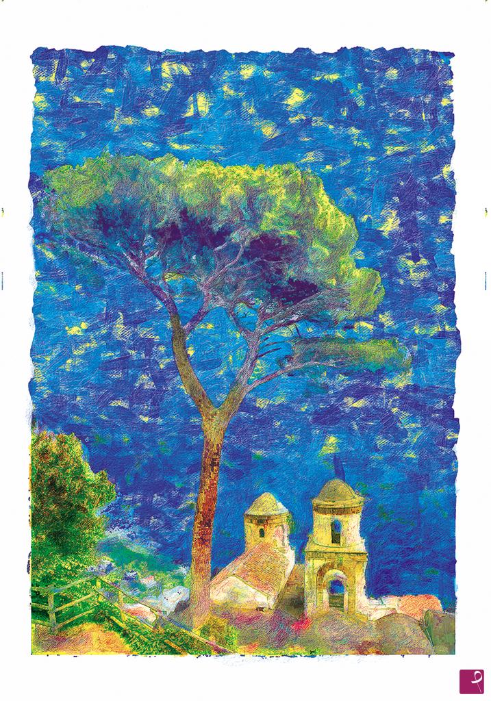 quadri in vendita online - Veduta da Villa Rufolo