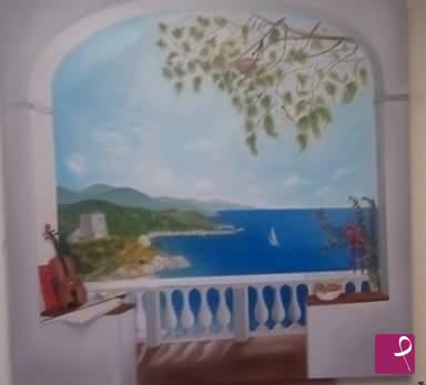 quadri in vendita online - Veduta dalla terrazza 
