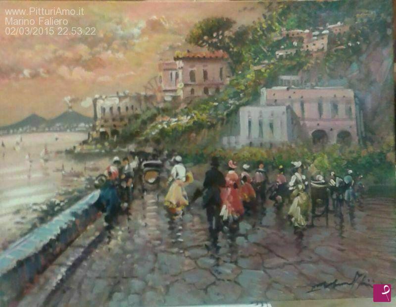 quadri in vendita online - VEDUTA DEL VESUVIO DA VIA POSILLIPO