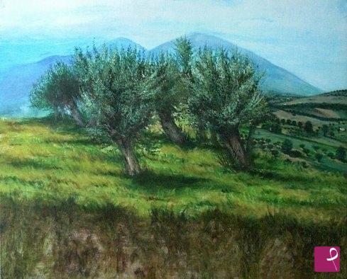 quadri in vendita online - Veduta delle montagne gemelle