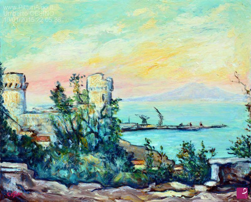 quadri in vendita online - Veduta di Castellammare di Stabia dal Castello