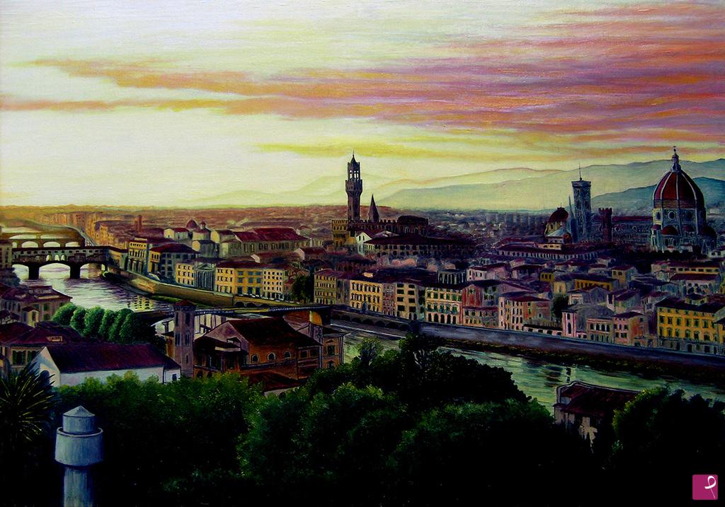 quadri in vendita online - Veduta di Firenze da Piazzale Michelangelo