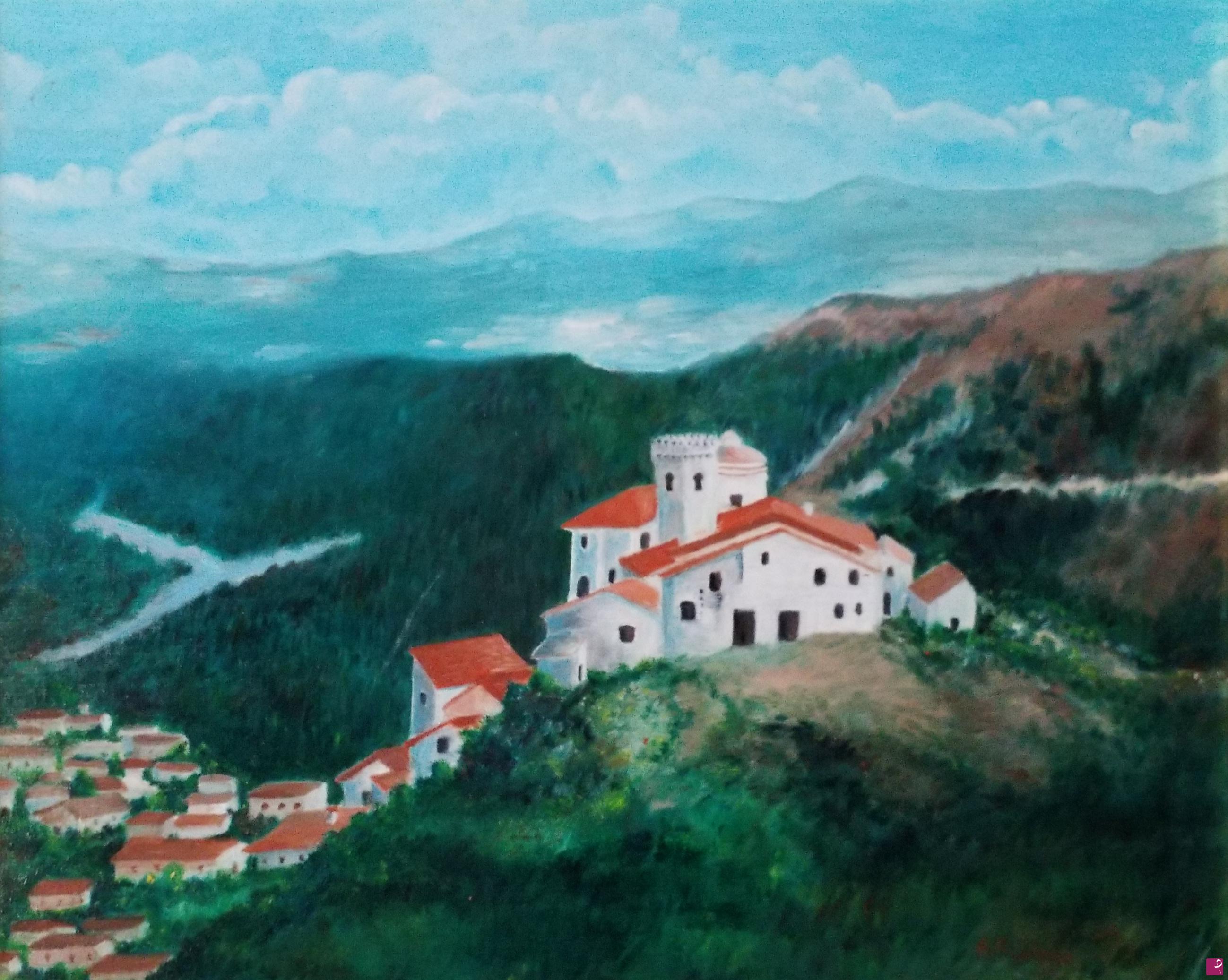 quadri in vendita online - Veduta di Laino Castello