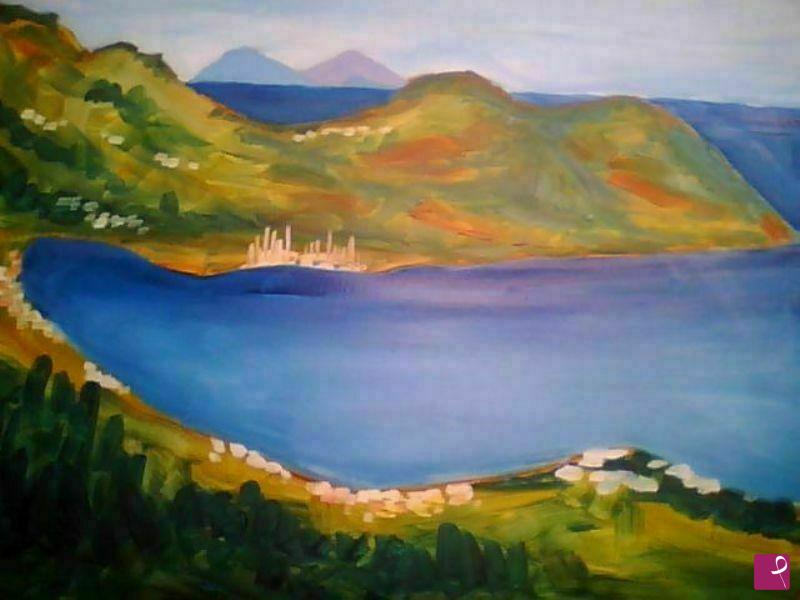 quadri in vendita online - VEDUTA DI LIPARI,EOLIE