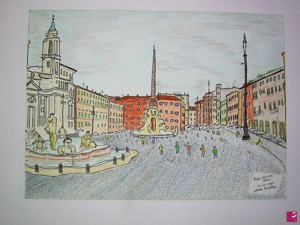 quadri in vendita online - Veduta di Piazza Navona, Roma