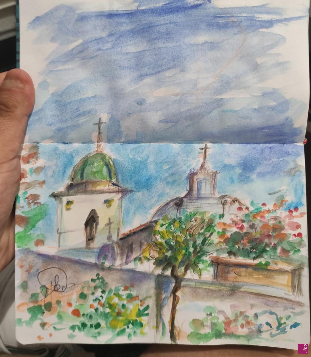 quadri in vendita online - Veduta sulla Cattedrale - Rossano 