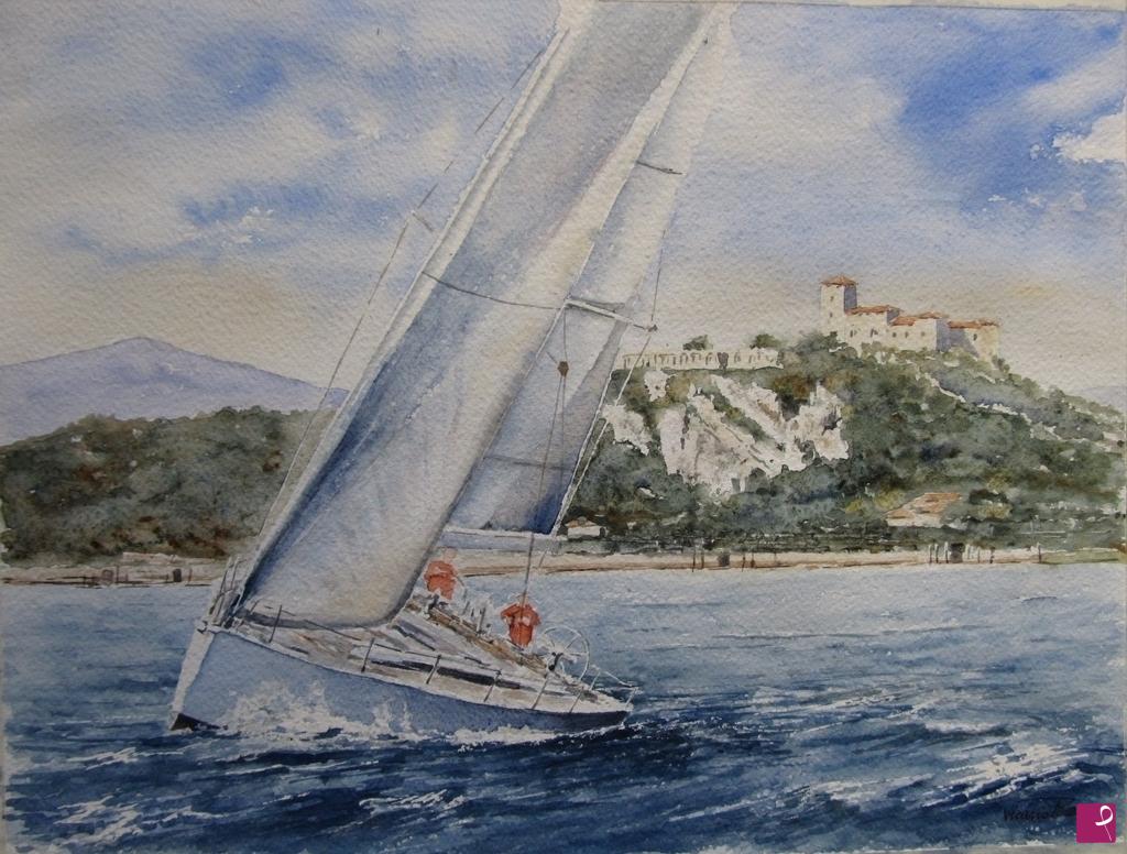 quadri in vendita online - Vela sul Lago Maggiore