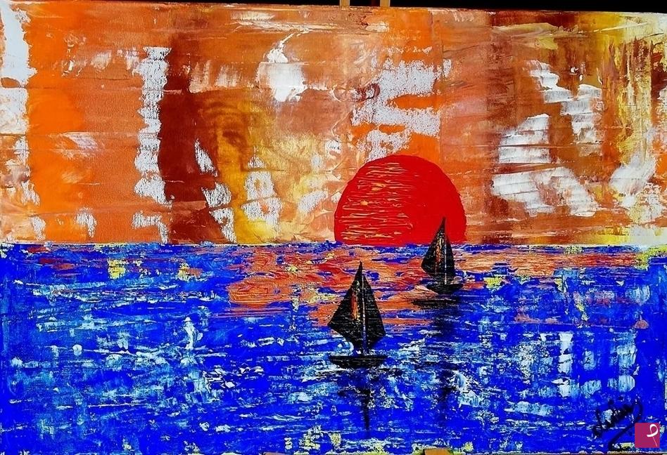 quadri in vendita online - VELE AL TRAMONTO