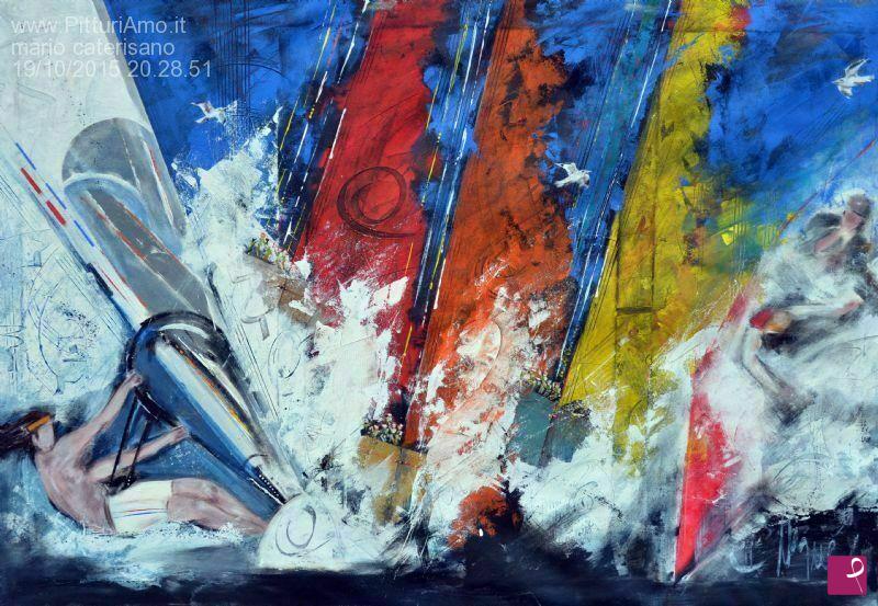 quadri in vendita online - vele con surfista