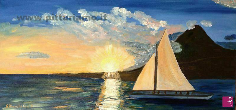 quadri in vendita online - Veliero al tramonto - Voilier