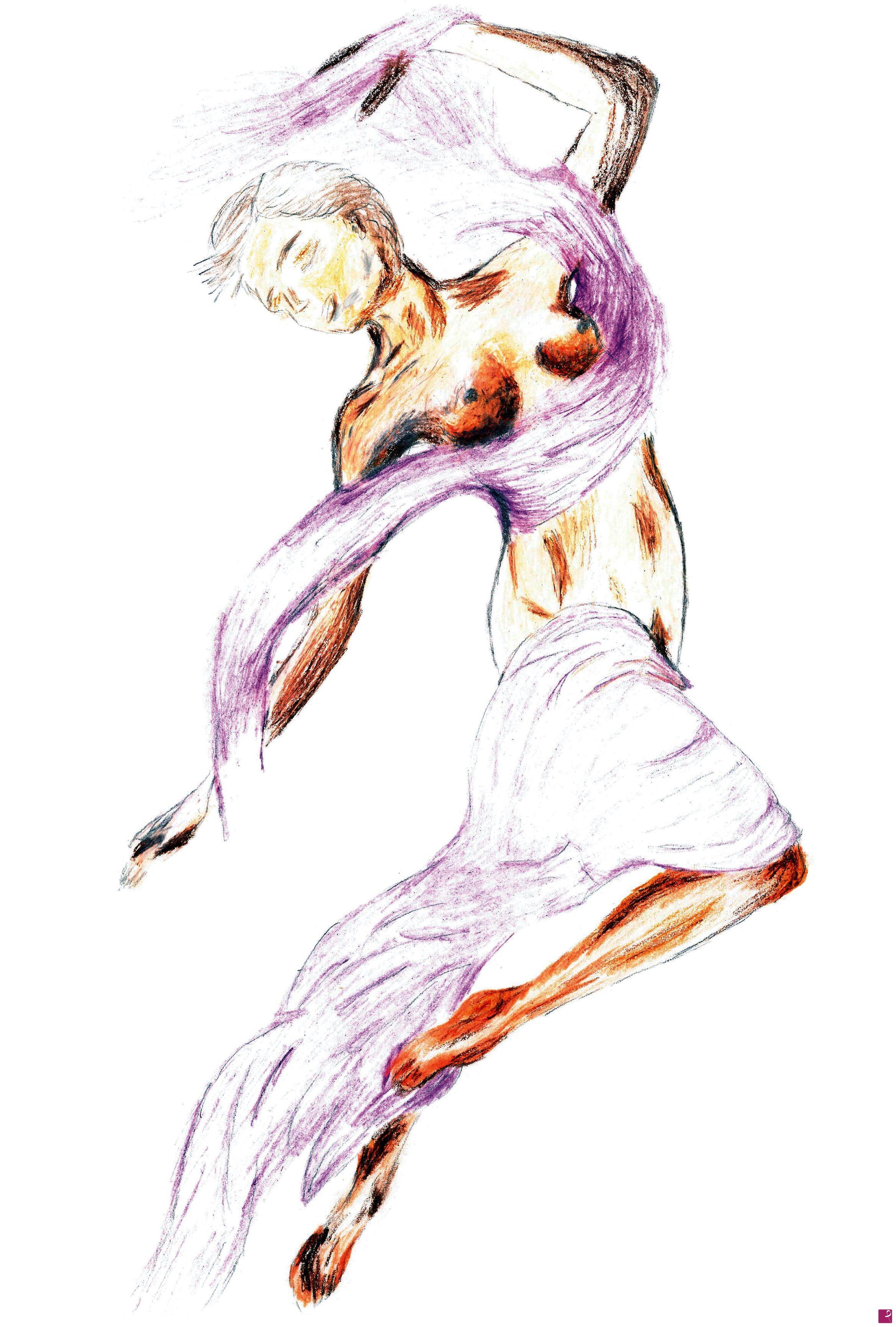 quadri in vendita online - Velo di Lillà - Ballerina Contemporanea
