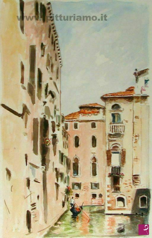 quadri in vendita online - Venezia - Palazzo su canale