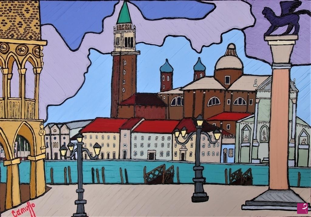 quadri in vendita online - Venezia, San Giorgio Maggiore da San Marco