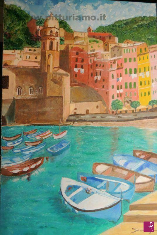 quadri in vendita online - Vernazza pomeriggio d'estate