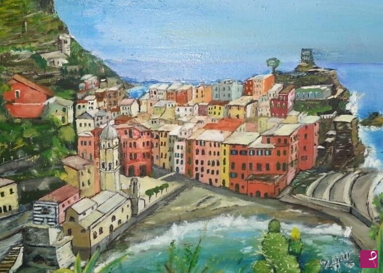 quadri in vendita online - Vernazza veduta