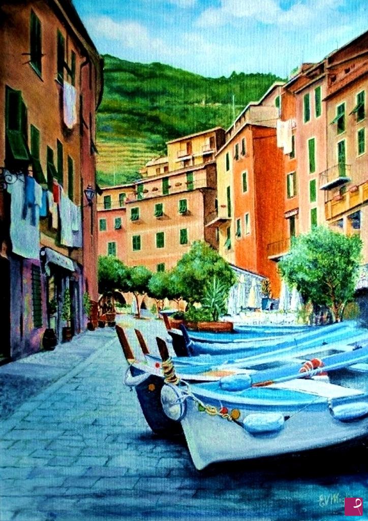 quadri in vendita online - Vernazza...barche a riposo