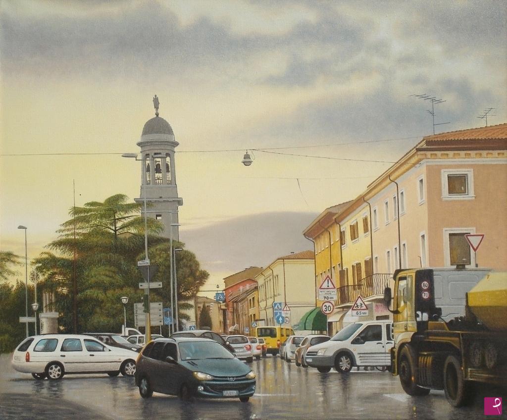 quadri in vendita online - Verona San Massimo al tramonto