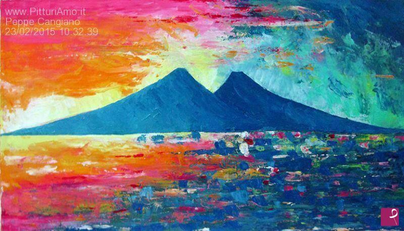 quadri in vendita online - Vesuvio a colori 2014