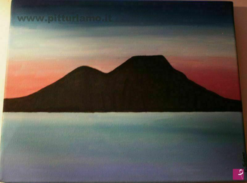 quadri in vendita online - Vesuvio al tramonto