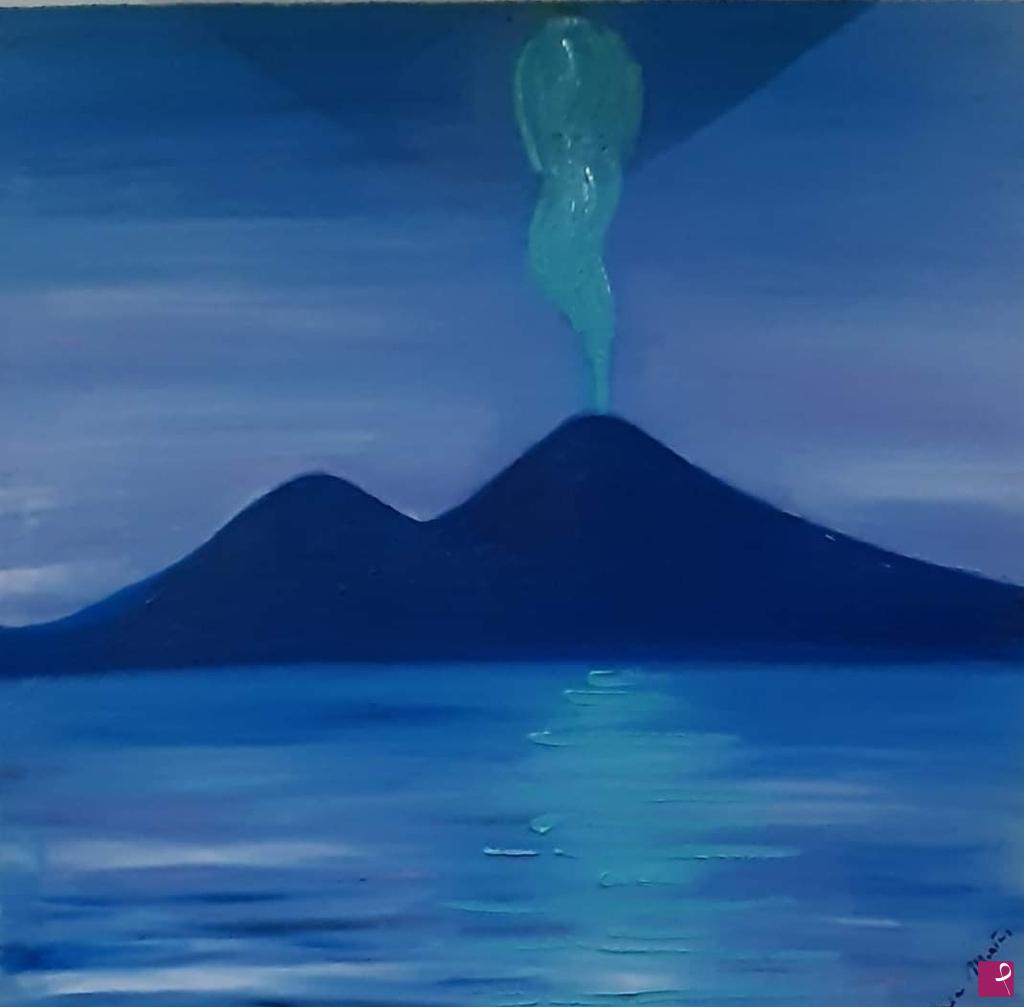 quadri in vendita online - Vesuvio blu