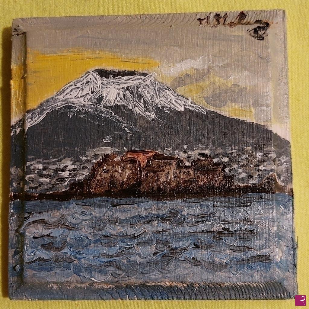 quadri in vendita online -  Vesuvio con neve