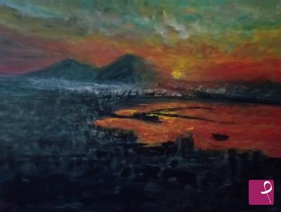 Quadro moderno bianco e nero, Golfo di Napoli - Per la casa e per t