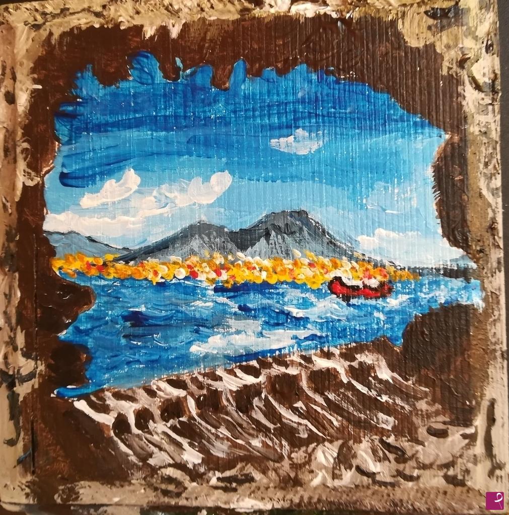 quadri in vendita online - Vesuvio, visto da una fessura (miniatura) 