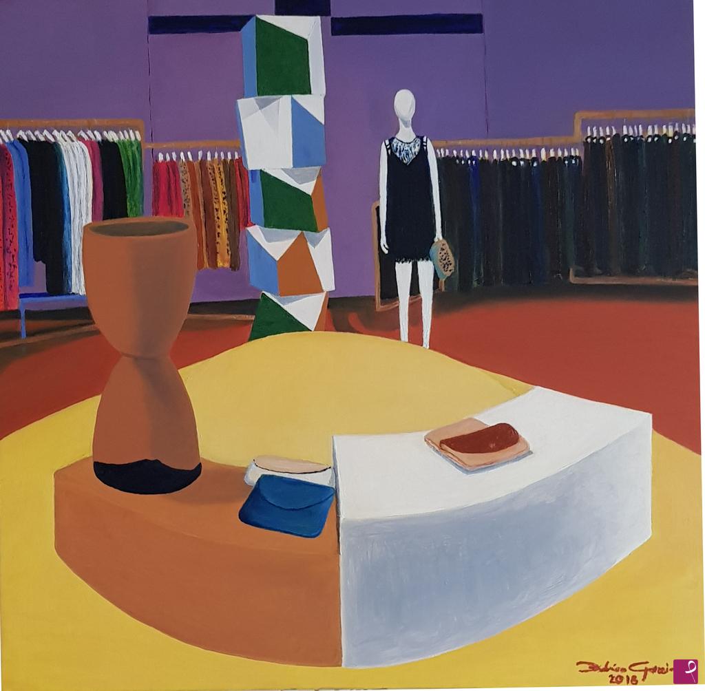 quadri in vendita online - Vetrina a Roma 3 (Shop window in Rome 3)