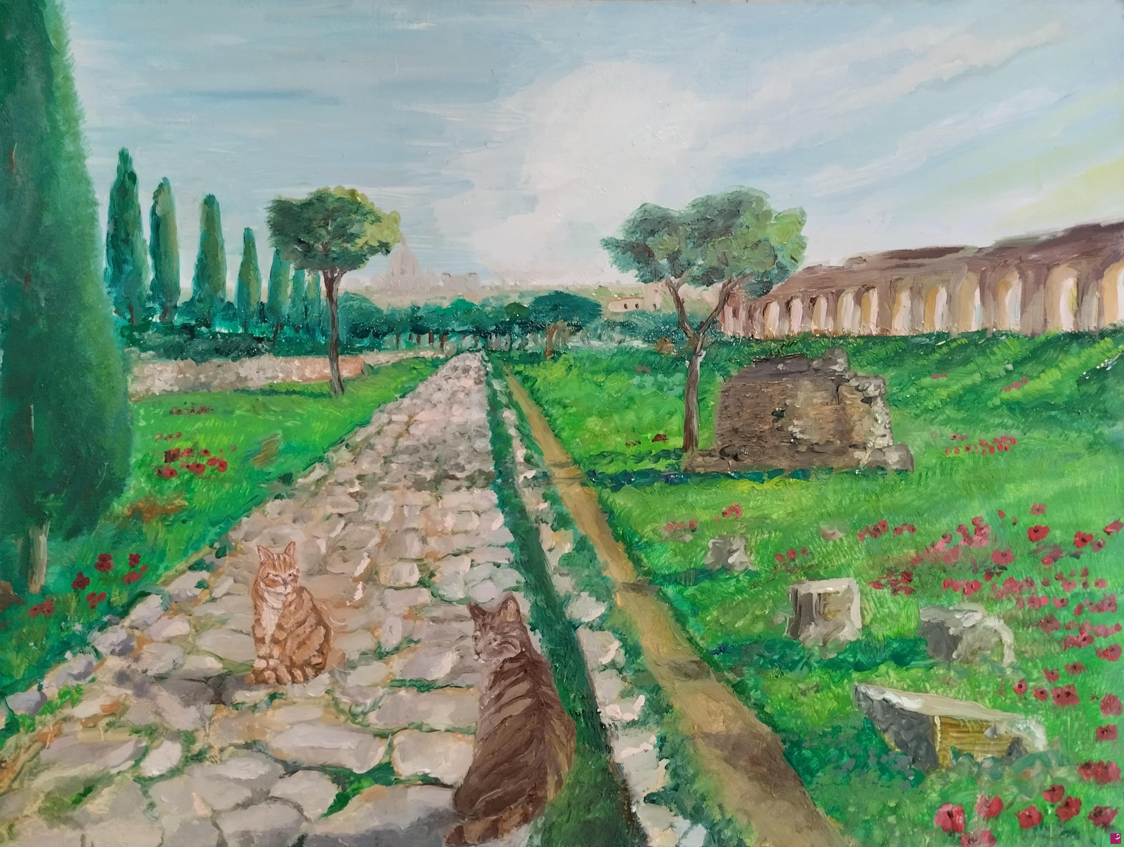 quadri in vendita online - Via Appia Antica, Regina Viarum