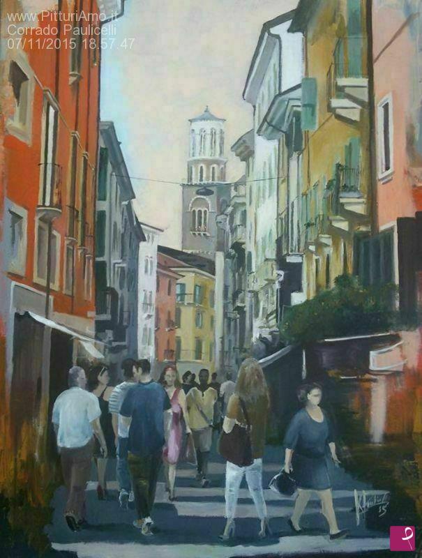 quadri in vendita online - Via Mazzini - vedute di Verona