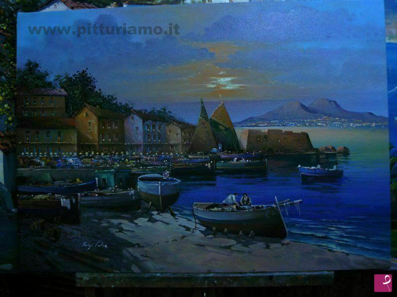 quadri in vendita online - Via Partenope Napoli (tramonto)