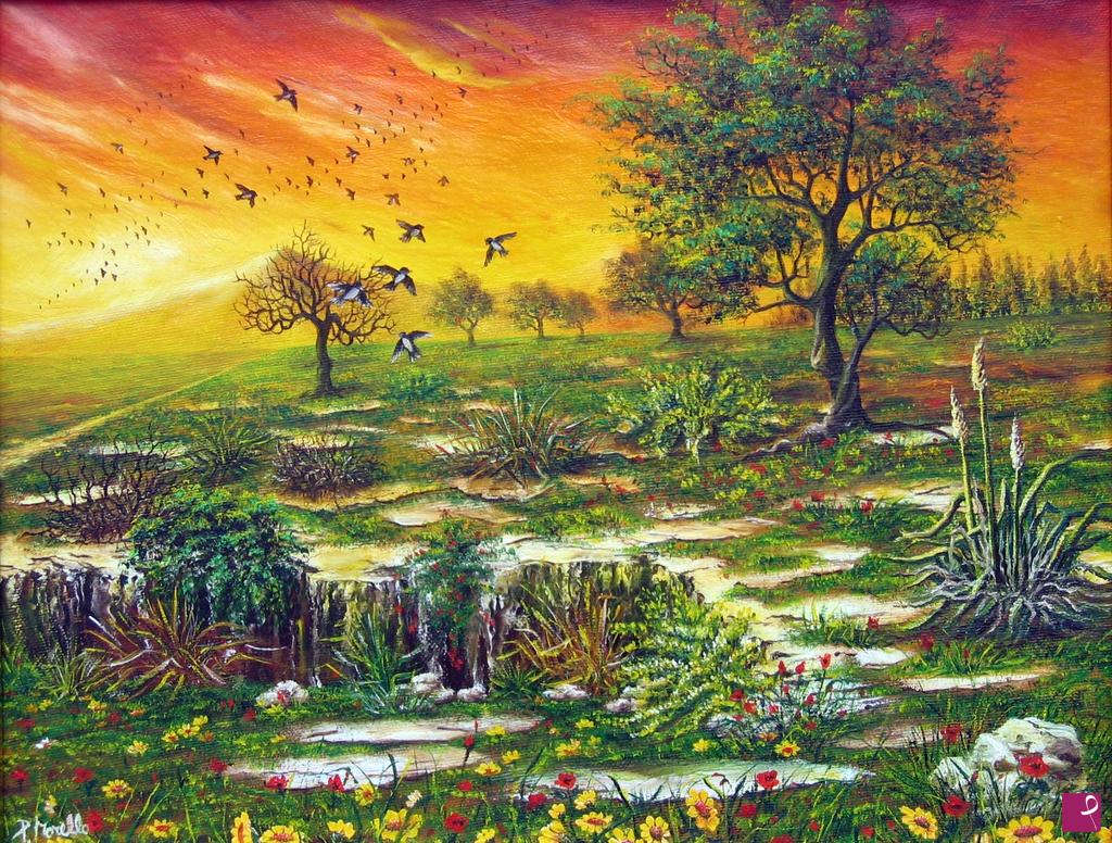 quadri in vendita online - Viaggio al Tramonto
