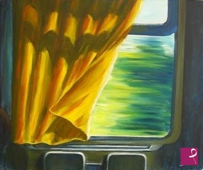 quadri in vendita online - Viaggio in treno