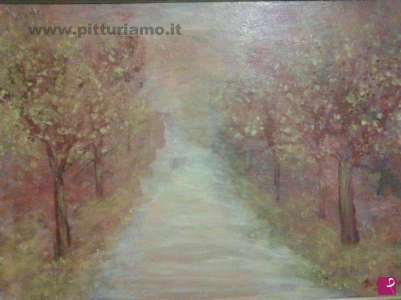 quadri in vendita online - viale alberato