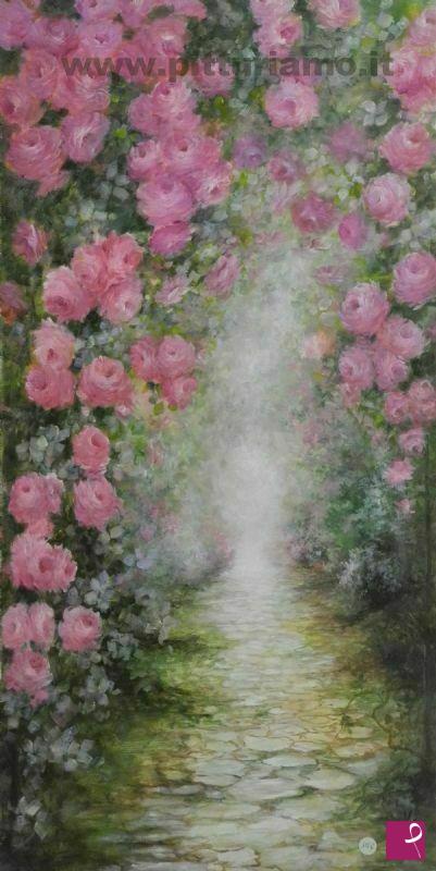 quadri in vendita online - Viale di rose (176)