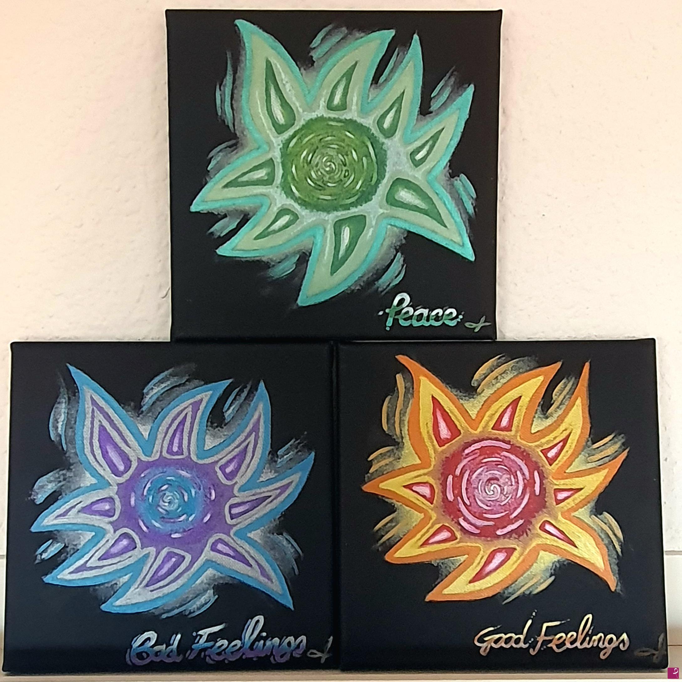 quadri in vendita online - Vibrations (Peace, good and bad vibrations)