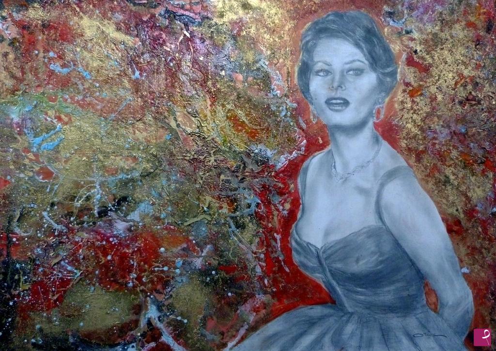 quadri in vendita online - Vibrazioni cinematografiche - Sophia Loren