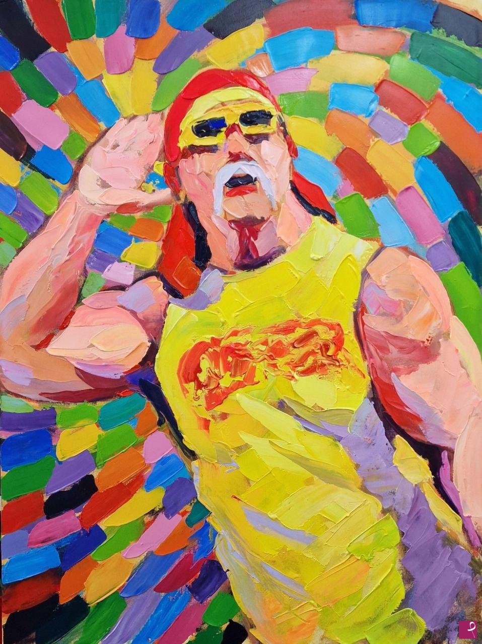 quadri in vendita online - Vibrazioni Pop: L’Energia del Mito di Hulk Hogan.