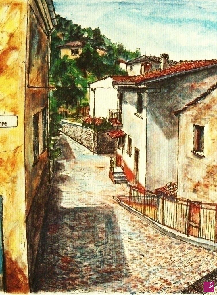 quadri in vendita online - VICOLO DI PAESE 